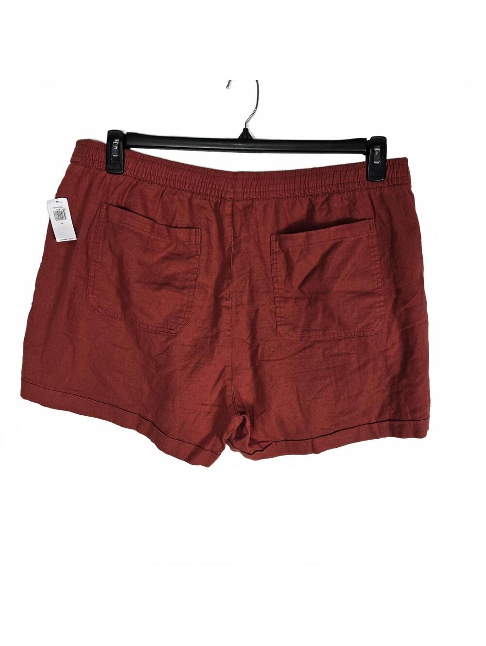 Old Navy High Rise Linen Blend Shorts Women's XL Terracotta Coastal Grandma NWT - Picture 2 of 7